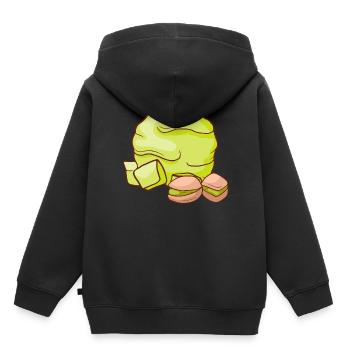 Crème glacée à la pistache crème glacée crème glacée crème glacée crème glacée - Sweat Premium à capuche enfant bio - noir - Dos - AI Model Kid Male (0cm)