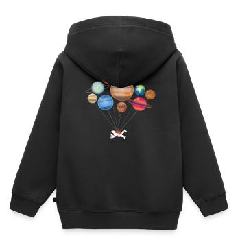 Astronaut im Weltall mit Planeten. - Kinder Premium Organic Hoodie - Schwarz - Hinten - AI Model Kid Male (0cm)