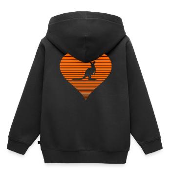 kangourou - Sweat Premium à capuche enfant bio - noir - Dos - AI Model Kid Male (0cm)