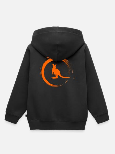 Kangaroo - Kinder Premium Organic Hoodie - Schwarz