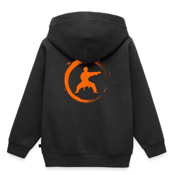 Karate - Kinder Premium Organic Hoodie - Schwarz - Hinten - AI Model Kid Male (0cm)
