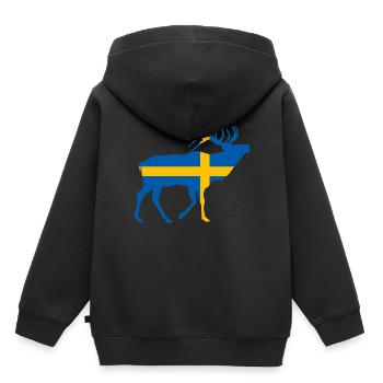 Elch Schweden - Kinder Premium Organic Hoodie - Schwarz - Hinten - AI Model Kid Male (0cm)