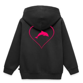 Delphin - Kinder Premium Organic Hoodie - Schwarz - Hinten - AI Model Kid Male (0cm)