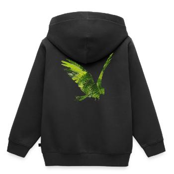 Forêt tropicale perroquet - Sweat Premium à capuche enfant bio - noir - Dos - AI Model Kid Male (0cm)