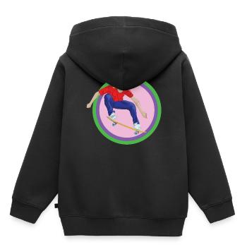 Skateboard Skater Halfpipe Stunt Backflip Board - Kids Premium Organic Hoodie - black - Back - AI Model Kid Male (0cm)