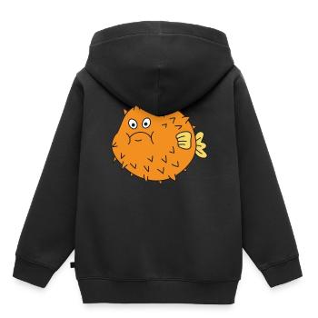 Puffer fish sea ocean under water - Kids Premium Organic Hoodie - black - Back - AI Model Kid Male (0cm)