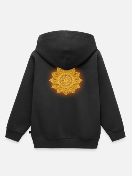 Sunlight Mandala - Kinder Premium Organic Hoodie - Schwarz