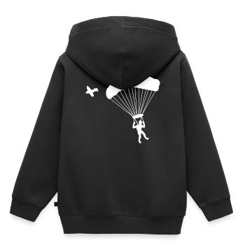 Fallschirmspringen Fallschirmspringer Fallschirm - Kinder Premium Organic Hoodie - Schwarz - Hinten - AI Model Kid Male (0cm)