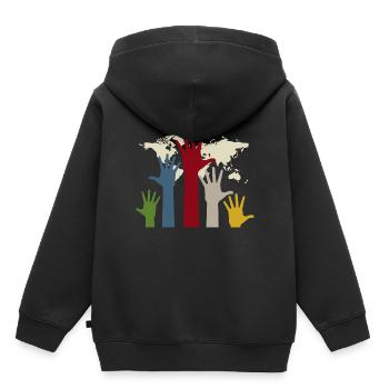 Menschenrechte - Kinder Premium Organic Hoodie - Schwarz - Hinten - AI Model Kid Male (0cm)