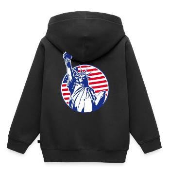 Statue de la Liberte - Sweat Premium à capuche enfant bio - noir - Dos - AI Model Kid Male (0cm)