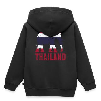 Thailand - Kinder Premium Organic Hoodie - Schwarz - Hinten - AI Model Kid Male (0cm)