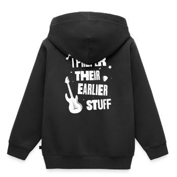 I Prefer Their Earlier Stuff - Kids Premium Organic Hoodie - black - Back - AI Model Kid Male (0cm)