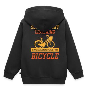 Réflexion sur le vélo Mobilité durable Vél - Sweat Premium à capuche enfant bio - noir - Dos - AI Model Kid Male (0cm)