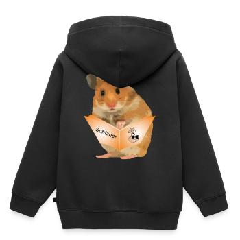 hamster schlauer fuchs buch - Kinder Premium Organic Hoodie - Schwarz - Hinten - AI Model Kid Male (0cm)