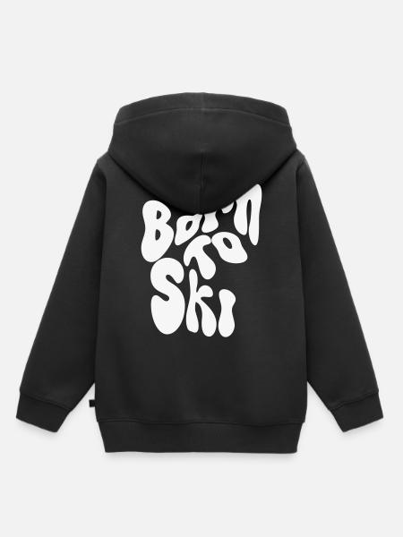 Born to Ski - Winter Design - Kinder Premium Organic Hoodie - Schwarz