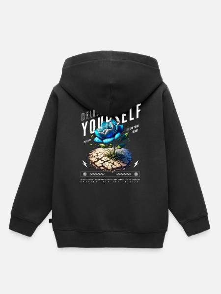 Glaube an dich Selbst Blüte - Kinder Premium Organic Hoodie - Schwarz