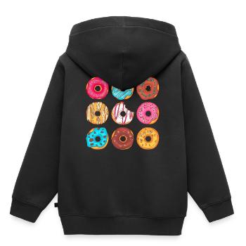 Donuts Confiserie Cookie Törtchen Kuchen Torten - Kinder Premium Organic Hoodie - Schwarz - Hinten - AI Model Kid Male (0cm)