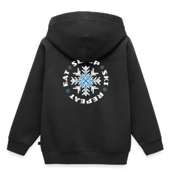 Eat Sleep Ski Repeat - Kinder Premium Organic Hoodie - Schwarz - Hinten - AI Model Kid Male (0cm)