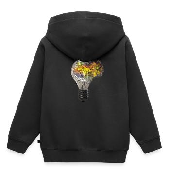 Ampoule ampoule ampoule lampe monde de la terre - Sweat Premium à capuche enfant bio - noir - Dos - AI Model Kid Male (0cm)
