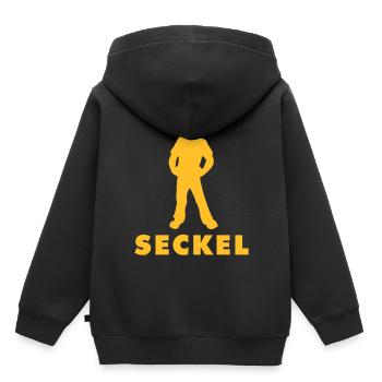 Pforzheimer Seckel - Kinder Premium Organic Hoodie - Schwarz - Hinten - AI Model Kid Male (0cm)