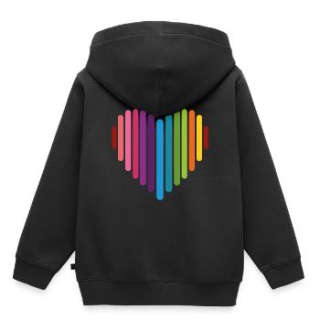 Rainbow Heart, Love, Love is love, - Kids Premium Organic Hoodie - black - Back - AI Model Kid Male (0cm)