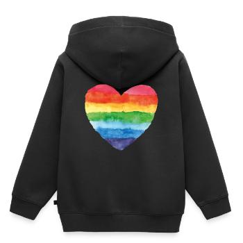pride colorful rainbow csd gay love heart marriage love love - Kids Premium Organic Hoodie - black - Back - AI Model Kid Male (0cm)