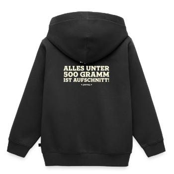 UNTER 500 GRAMM - Grill Geschenk Grillen Shirts - Kinder Premium Organic Hoodie - Schwarz - Hinten - AI Model Kid Male (0cm)
