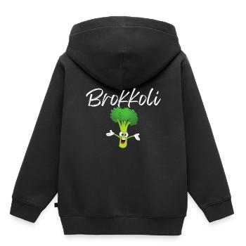 Brokkoli - Kinder Premium Organic Hoodie - Schwarz - Hinten - AI Model Kid Male (0cm)