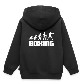 Boxing Evolution Boxer Kickboxing Kickboxer Sport - Kids Premium Organic Hoodie - black - Back - AI Model Kid Male (0cm)