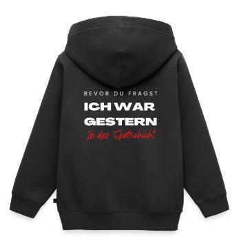 Nachtschicht Schicht Arbeiter Sprüche Geschenk - Kinder Premium Organic Hoodie - Schwarz - Hinten - AI Model Kid Male (0cm)