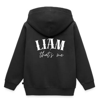 Liam Name Gifts Liam First Name - Kids Premium Organic Hoodie - black - Back - AI Model Kid Male (0cm)