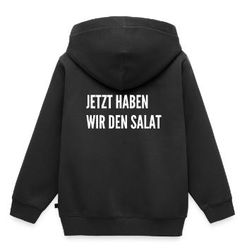 Jetzt haben wir den Salat - Witzige Fun Humor haha - Kinder Premium Organic Hoodie - Schwarz - Hinten - AI Model Kid Male (0cm)