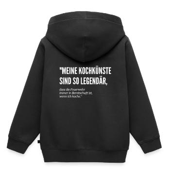 Meine Kochkünste sind so Legendär - Witzige Koch - Kinder Premium Organic Hoodie - Schwarz - Hinten - AI Model Kid Male (0cm)