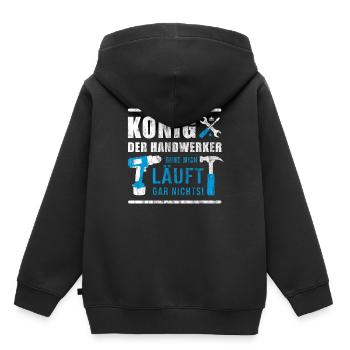 Roi des artisans | Cadeau de chantier de construction artisanale - Sweat Premium à capuche enfant bio - noir - Dos - AI Model Kid Male (0cm)