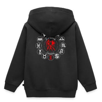 Sternzeichen Zwilling - Kinder Premium Organic Hoodie - Schwarz - Hinten - AI Model Kid Male (0cm)