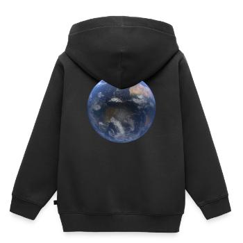 Le monde - Sweat Premium à capuche enfant bio - noir - Dos - AI Model Kid Male (0cm)