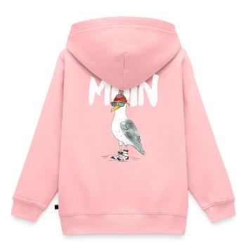 MÖWE MOIN NORDSEE - Kinder Premium Organic Hoodie - Rosa - Hinten - AI Model Kid Female (0cm)