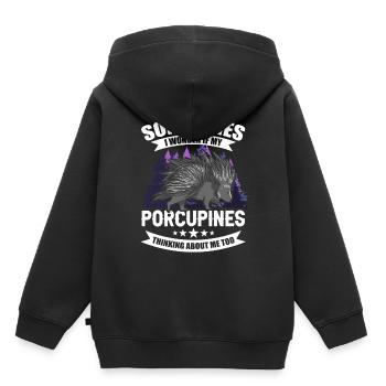 Porcupines - Kids Premium Organic Hoodie - black - Back - AI Model Kid Male (0cm)