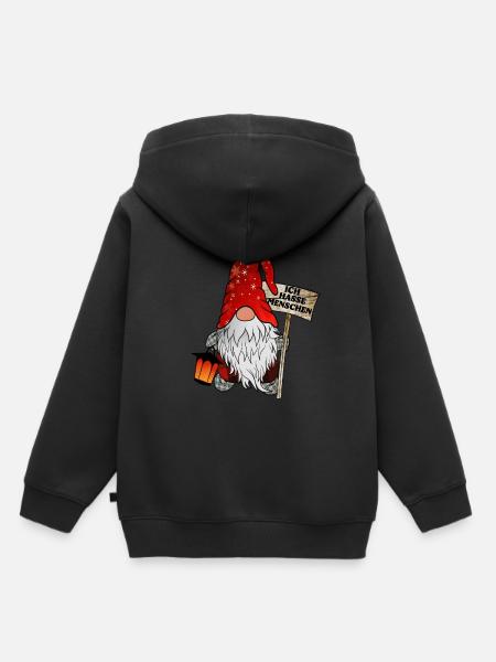 Ich Hasse Menschen Wichtel - Ugly Christmas Gnom - Premium børne hættetrøje økologisk - sort