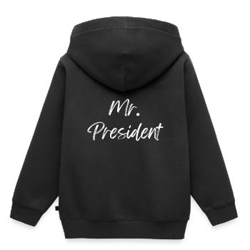 Monsieur le Président - Sweat Premium à capuche enfant bio - noir - Dos - AI Model Kid Male (0cm)