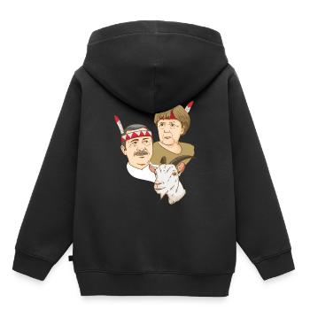 Erdogan Merkel Ziege Satire Indianer Politiker - Kinder Premium Organic Hoodie - Schwarz - Hinten - AI Model Kid Male (0cm)