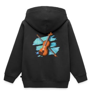 Music instrument violin violinist gift - Kids Premium Organic Hoodie - black - Back - AI Model Kid Male (0cm)
