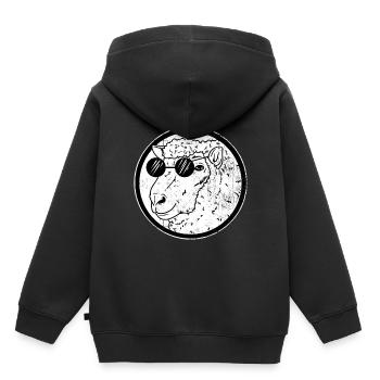 Schaf Vieh Sonnenbrille Ziege Geschenk - Kinder Premium Organic Hoodie - Schwarz - Hinten - AI Model Kid Male (0cm)