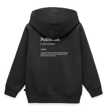 homme politique - Sweat Premium à capuche enfant bio - noir - Dos - AI Model Kid Male (0cm)