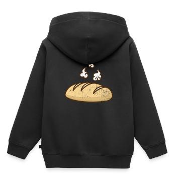Pain pain baguette - Sweat Premium à capuche enfant bio - noir - Dos - AI Model Kid Male (0cm)
