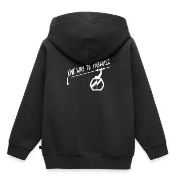 Remontée mécanique de snowboard - Sweat Premium à capuche enfant bio - noir - Dos - AI Model Kid Male (0cm)