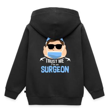 Chirurgien médecin - Sweat Premium à capuche enfant bio - noir - Dos - AI Model Kid Male (0cm)