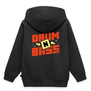 Drum n Bass - Kinder Premium Organic Hoodie - Schwarz - Hinten - AI Model Kid Male (0cm)