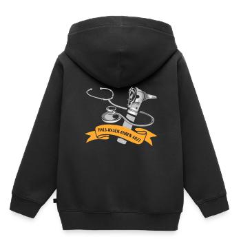 Halz-nasen-ohen-arzt - Kinder Premium Organic Hoodie - Schwarz - Hinten - AI Model Kid Male (0cm)