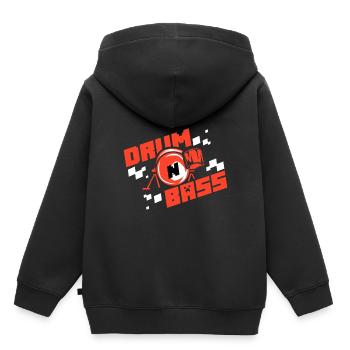 Drum n Bass - Kinder Premium Organic Hoodie - Schwarz - Hinten - AI Model Kid Male (0cm)